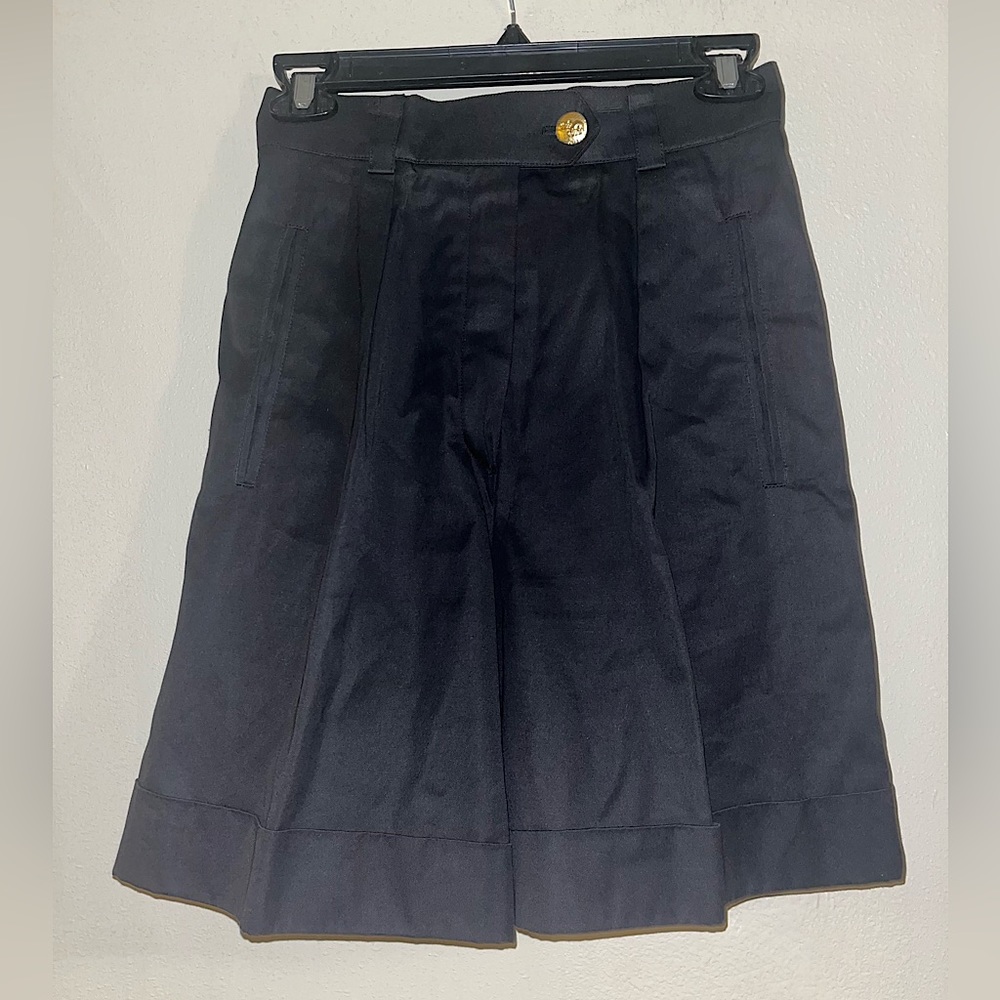 Black high waisted Escada 1990s 100% cotton dress shorts size 34 waist